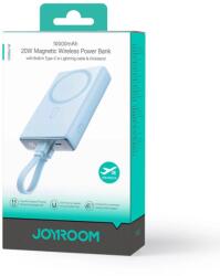 JOYROOM Power Bank vezeték nélküli töltéssel (MagSafe), 10000 mAh Type-C - Lightning kábellel, kék (JR-PBM01-BLU)