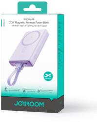 JOYROOM Power Bank vezeték nélküli töltéssel (MagSafe), 10000 mAh Type-C - Lightning kábellel, lila (JR-PBM01-PRPL)