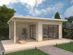 SKAN HOLZ Faház Pálma wellness hőszigetelt kerti ház 400x300cm+300cm oldaltető (PM44-4030)