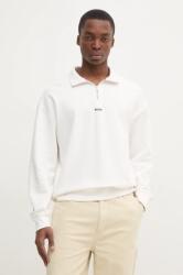 HUGO BOSS pamut melegítőfelső lila, férfi, sima, 50525881 - fehér XL