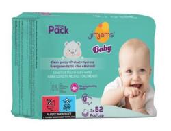 JimJams Popsitörlő Megapack kupakos illatmentes sensitive (156 db/cs)