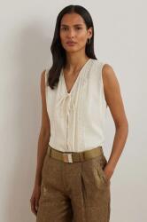 Ralph Lauren blúz pamutból bézs, női, sima, 200963702 - bézs L