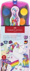 Faber-Castell Vízfesték, 12 darabos, összeilleszthető, FABER-CASTELL "Unikornis"+1 tubus fehér tempera+unikornis matrica (TFC125035) - officesprint