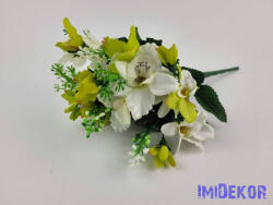  Orchidea 9 ágú selyem csokor 39 cm - Zöldes