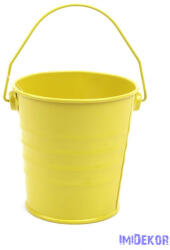  Színes bádog füles vödör 10cm - Sárga
