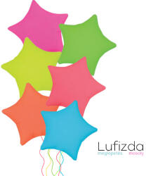  Héliumos luficsokor 6db neon lufi, csillag, - INGYENES GLS szállítással (LUFI921120)