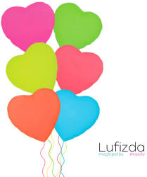  Héliumos luficsokor 6db neon lufi, szerelem, szív, - INGYENES GLS szállítással (LUFI435703)