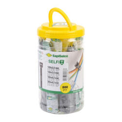 SapiSelco Kábelkötegelő szett (800 db) minőségi gyorskötöző mix Típus: SapiSelco SELFIT [BUCK. 002]