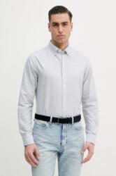 Barbour pamut ing Striped Oxtown Tailored Shirt férfi, legombolt galléros, szürke, slim, MSH5303 - szürke XL