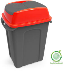 PLANET Hippo Billenős Szelektív hulladékgyűjtő szemetes, műanyag, antracit/piros, 25L - tisztitoszeruzlet