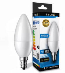ZELUX Led Candle C37 6W E14 4000K Gyertya Izzó - tisztitoszeruzlet