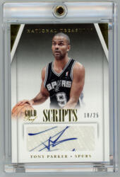 Panini 2013-14 Panini National Treasures Scripts Gold #SC-TP Tony Parker
