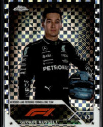 Topps 2023 Topps Chrome Formula 1 Checker Flag X-Fractors F1 Drivers #13 George Russell