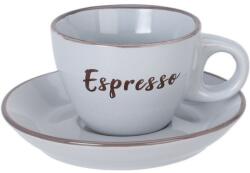 4home Ceașcă din gresie cu farfurie Espresso, 100 ml, gri deschis, gri deschis