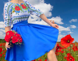 Ie traditionala Rochie Traditionala stilizata cu Maci 11
