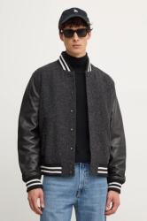 Tommy Hilfiger gyapjú bomber dzseki fekete, átmeneti, oversize, MW0MW37030 - fekete L