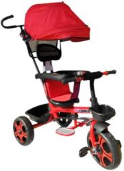 Baby Care Tricicleta cu copertina detasabila NOVOKIDS My first Trike, Roti din spuma cauciucata, Maner de ghidaj pentru parinti, Cadru metalic, Dimensiuni 100X45X90 cm, Rosu (NKMFTRIKERED)