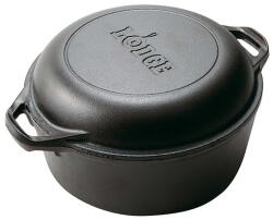 LODGE Ceaun din fonta cu capac tip tigaie - cuptor olandez Lodge 25, 4 cm 4, 7 litri L-8DD3 (L-8DD3)