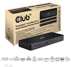 Club 3D Notebook Dokkoló - CSV-1583 (2xThunderbolt 4, 3xDP, 2xHDMI, USB-C, 3xUSB-A, SD, TF, RJ45, 3, 5 Jack, 140W DC) (CSV-1583) (CSV-1583)