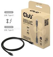 Club 3D Kábel - CAC-2501 (Thunderbolt 5 USB-C to USB-C, 240W, 80/120 Gbps, EPR, 8K240Hz, 1m) (CAC-2501) (CAC-2501)