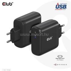 Club 3D Hálózati töltő - CAC-1908EU (100W GAN, USB-IF, egyportos USB-C, PD 3.0 támogatás) (CAC-1908EU) (CAC-1908EU)