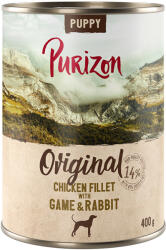 Purizon 6x400g Purizon Puppy nedves kutyatáp - Csirkefilé, vad & nyúl
