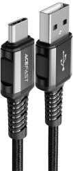 ACEFAST USB-USB-C adatkábel 3A 1, 2 m alumíniumötvözet fekete