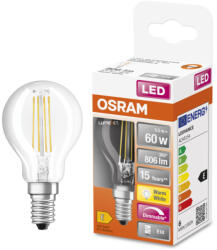 OSRAM E14 LED SStar Kisgömb 6, 5W 806lm 2700K Melegfehér, Szabályozható 320° - 60W Izzó Helyett
