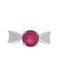  Ezüst Gyűrű Thai Rubinnal és Fehér Topázzal, PCY10994/62