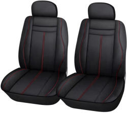 Autolife 2db-os Műbőr üléshuzat - Légzsákos / fekete-piros 80150 (80150)