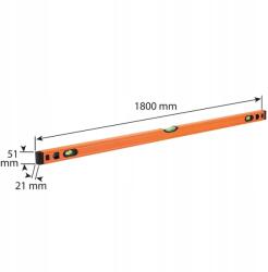 NEO TOOLS Vízmérték 1800 mm 3 lib. ipari - Neo (71-137)