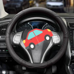Autolife Valódi bőr kormányvédő 38cm DS01 (DS01Bk-38)