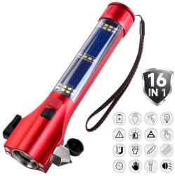 Autolife 27082 Multifunkciós Szoláros 9 Funkciós Kézilámpa 1500mah (27082) - olaj