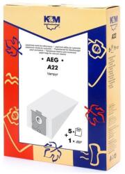 K&M Sac Aspirator AEG GR 22/24/25, din Hartie, 5 Saci + 1 Filtru, K&M (DUSTBAG-A22-PAP-K&M)