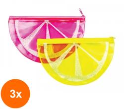 SPREE Set 3 x Penar cu Sclipici, Transparent, Felie Pepene (HOK-3xKH-SP60125) Penar