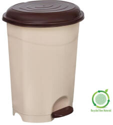 Pedálos szemetes kuka, műanyag, ECO barna kivehető kosárral, 12L NO3