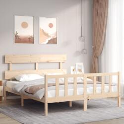 vidaXL tömör fa ágykeret fejtámlával King Size (3193276)