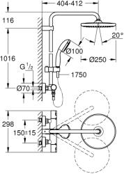 GROHE Vitalio Start 250 Zuhanyrendszer term. DIY*** - webshop - 140 797 Ft