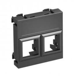 Obo Bettermann 6119306 DTG-02LE SWGR1 Adatátviteli modul tartó 2 db LE típusú csatl. modulhoz 45x45mm szürkésfekete (6119306)