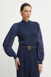 TWINSET pulóver női, sötétkék, félgarbó nyakú, 251TP3180 - sötétkék XS