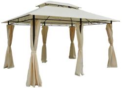 AFM Pavilion foisor pentru gradina terasa, cadru metalic, cu perdele, crem, 4x3x2.65 m (C964321-9641)