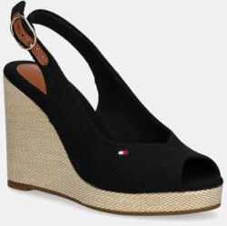 Tommy Hilfiger szandál FLAG HIGH WEDGE ESPAD SLINGBACK fekete, FW0FW08597 - fekete Női 40