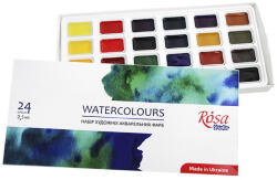 Rosa Akvarellfesték készlet, szilkés - Rósa Studio - 24 x 2, 5 ml - kartondobozban