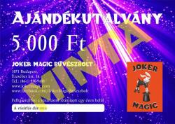  Ajándékutalvány - 5.000 Ft értékben - jokermagic