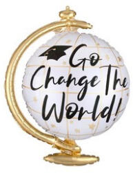 Ballagási fólia lufi 20" 51cm, Go Change The World (LUFI732448)