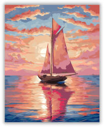  Vitorlás a Ragyogó Naplementében - számfestő készlet