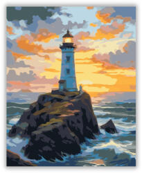 Világítótorony a Hullámzó Tenger Felett - számfestő készlet