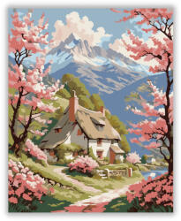  Cseresznyevirágos Völgy és Hegyi Kunyhó - számfestő készlet