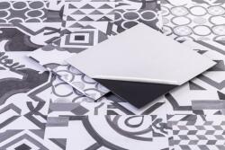 DIMEX ART Öntapadó pvc padlólap - fekete-fehér csere lisszabon 2, 04 m2 (DAT-001)