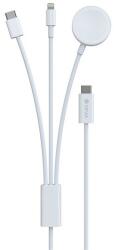 DEVIA töltőkábel 3in1 (Type-C - lightning/Type-C, Apple Watch töltő, 7.5W, wireless, 120cm) FEHÉR (EA520_W)